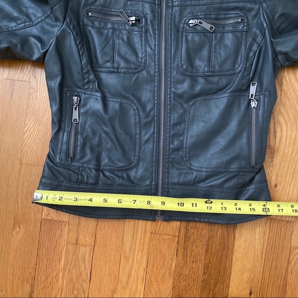 Faux Grey Leather Jacket - Picture 8 of 9